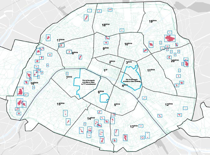 Plan de repérage des plans au 1/1000ème des secteurs de maisons et villas